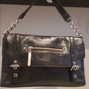 VIA SPIGA LEATHER SHOULDER BAG WITH LEATHER STRAP